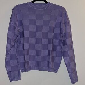 PrettyLittleThing Lilac Square Knit Oversized Sweater Small NWT